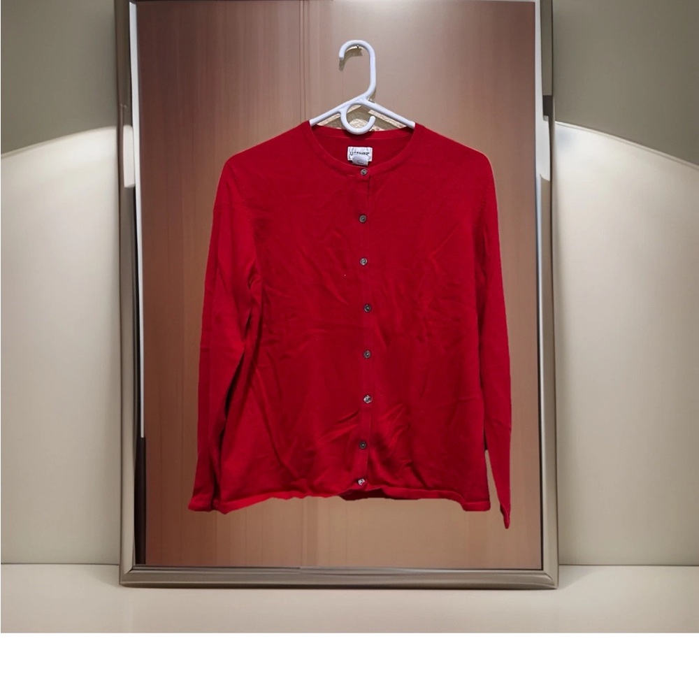 Liz Baker Red Cardigan Sweater